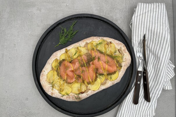 Pinsa Kartoffel-Lachs