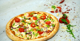 Pizza Feta e Gamberi