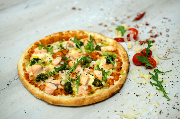 Pizza Salmone e Pesto